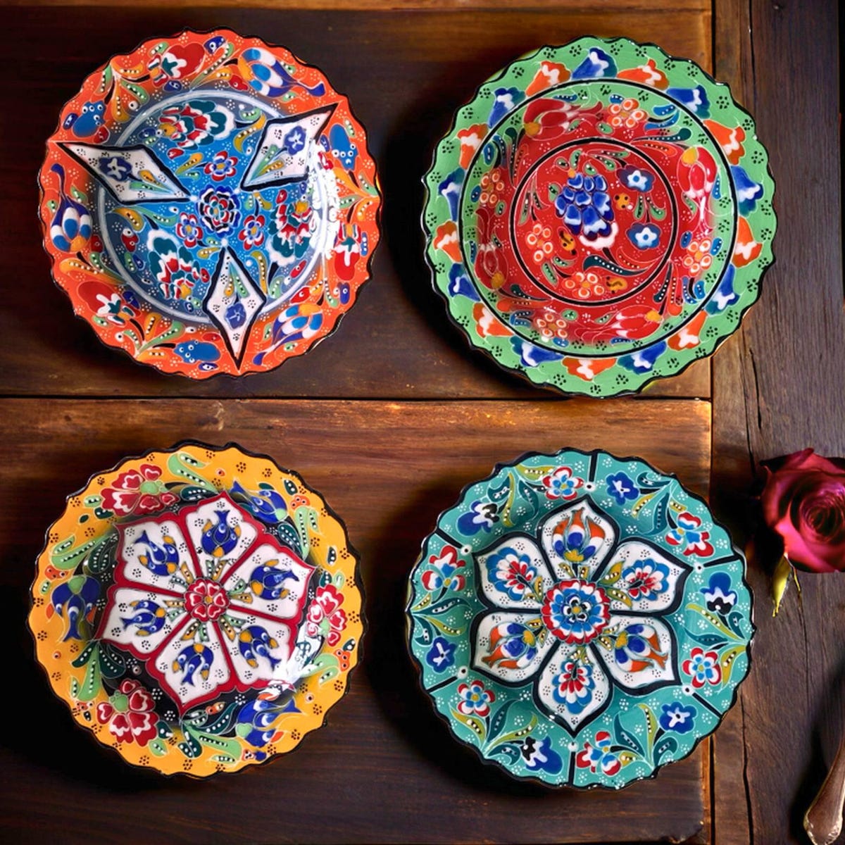 Handmade Ceramic Plate Set of 4 – Unique Gift for Mother's Day, Easter, Ramadan & Eid - Etsy