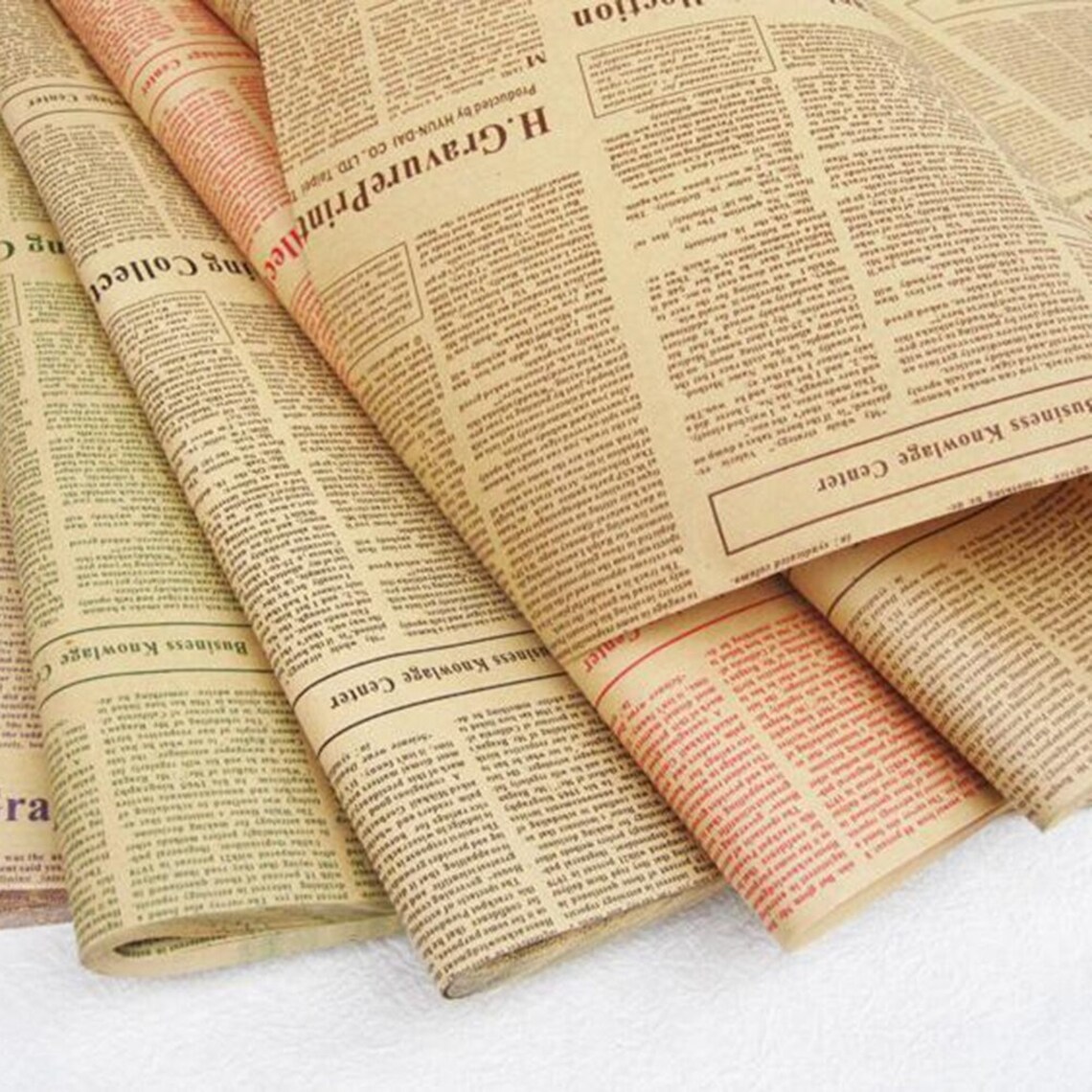 Gift Wrapping Paper Roll Vintage Newspaper 2 Sides Wrapped Etsy