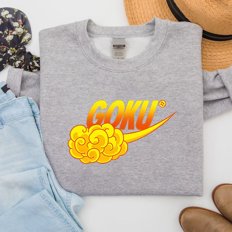 Nike Swoosh Anime Printed Sweatshirt Nike Sweatshirt Nike Etsy