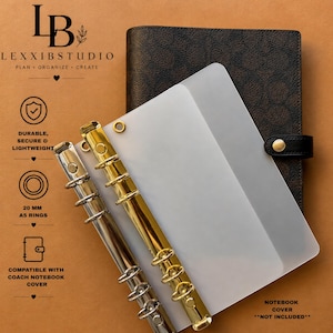 Inserções conversoras de 20 mm para fichário de 6 argolas tamanho A5, compatíveis com cadernos Coach e agendas de mesa LV | LexxiBStudios