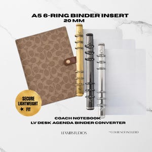 A5 6-Ring Binder Converter Inserts for Coach & LV Cover