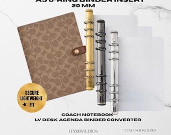 20mm A5 6-Ring Binder Converter Inserts for Coach Notebook & LV Desk Agenda | LexxiBStudios