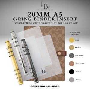 20 mm A5 6-rings ringband-inzetstukken voor Coach Notebook, Agenda/Planner Converter | LexxiBStudios