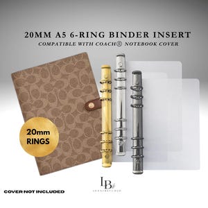 20mm A5 6-Ring Binder Inserts for Coach Notebook, Agenda/Planner Converter | LexxiBStudios
