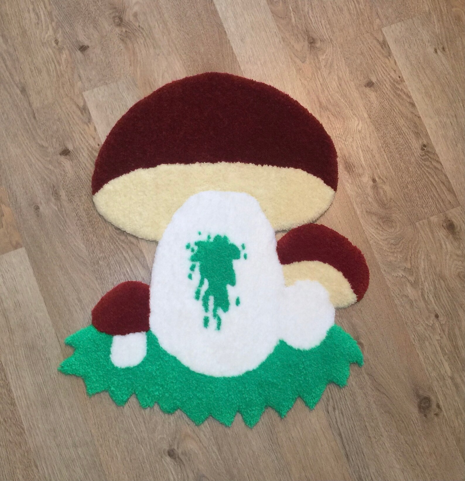 Handmade Tufted Mushrooms Rug Etsy
