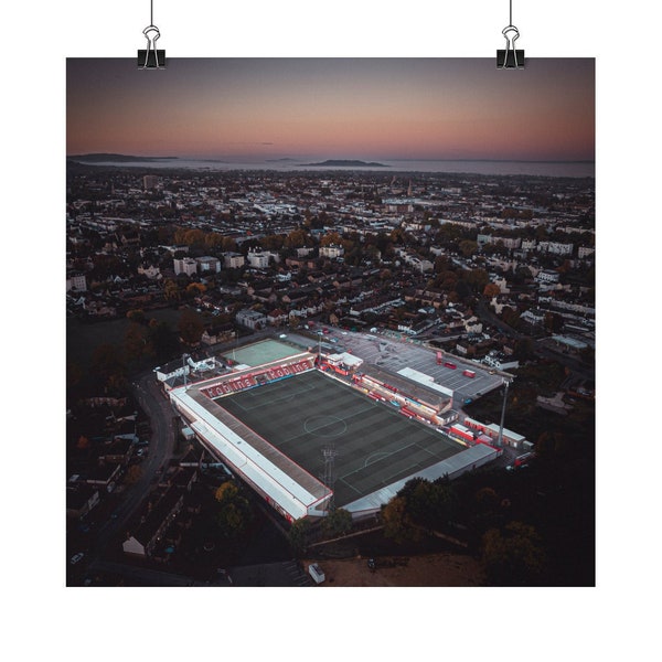 Drone Print Of The Home Of Cheltenham Town Football Club