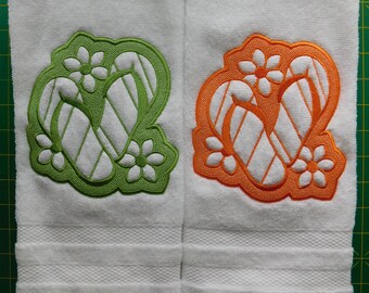 Flip Flops and Flowers decorate this large Hand Towel.  A Fresh summer look.