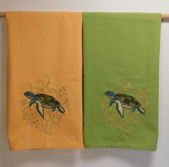 Sea Turtle Hand Towel Etsy