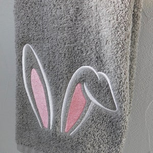 Easter Bunny Ears embroidered onto Bathroom Hand Towels and Wash Cloths zdjęcie 5