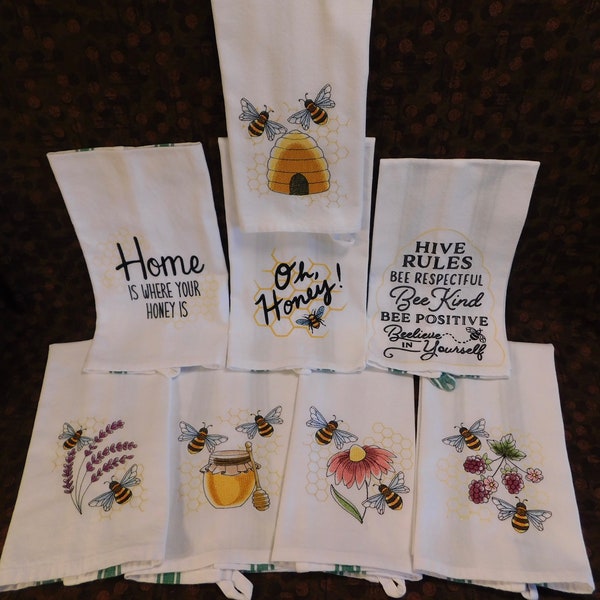 Honey Bees and Hives Kitchen Towels