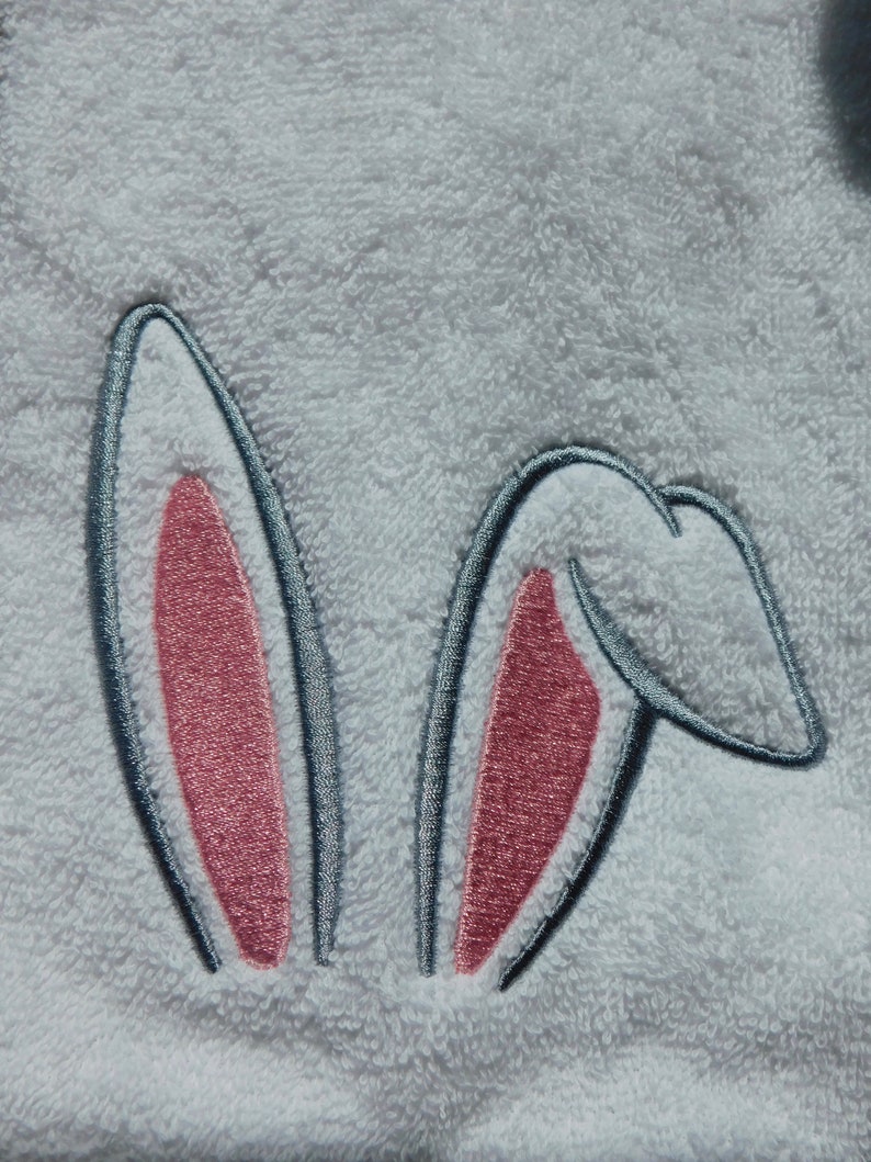 Easter Bunny Ears embroidered onto Bathroom Hand Towels and Wash Cloths zdjęcie 4