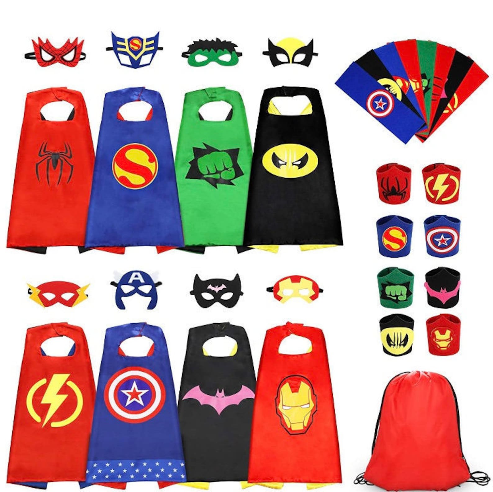 Kids Superhero Cape Mask cuffs Avengers marvel - Etsy UK