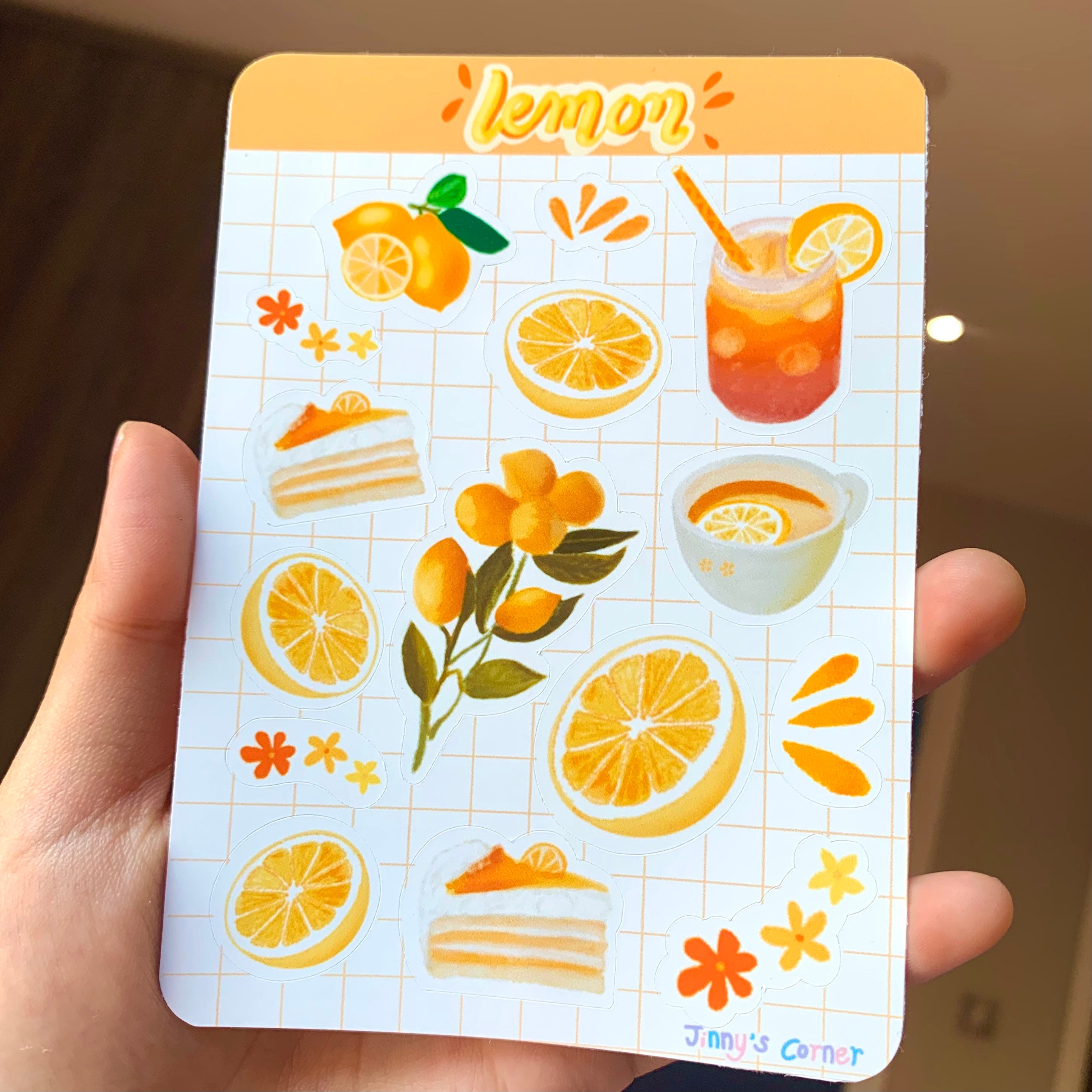 Lemon Fruit Sticker Sheet Lemon Collection Lemon Drink Etsy