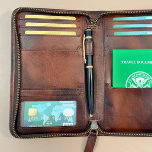 Monedero de cuero, funda para pasaporte, tarjetero, billetera de cuero personalizada, regalo para el Día del Padre, bolso de viaje, bolso hecho a mano.