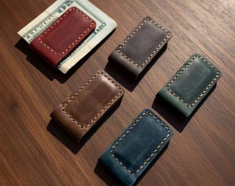 Cash Money Clip, Leather Money Holder, Minimalist Gift, Personalized MoneyClip, Wedding Present,