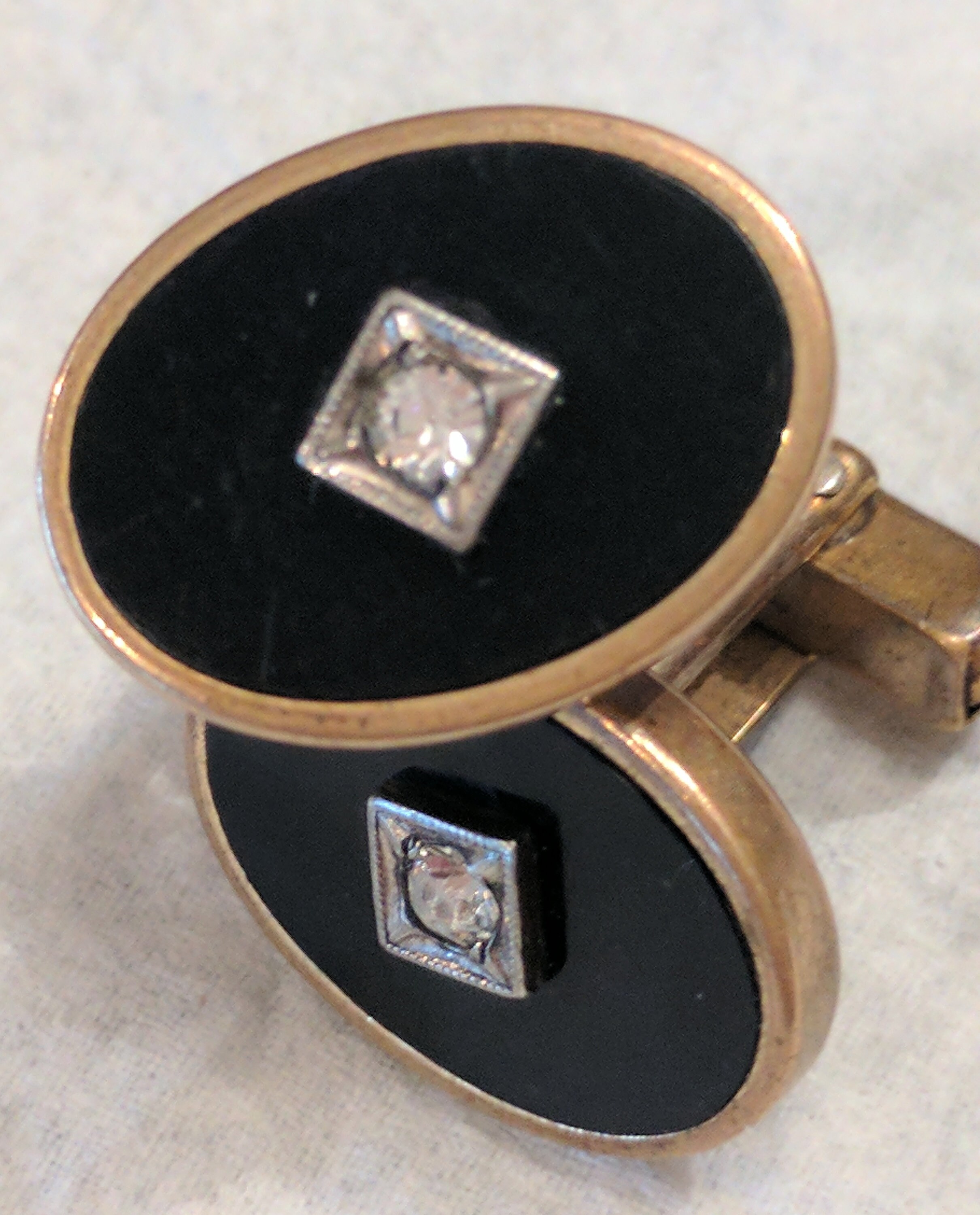 Black Onyx Diamond Cuff Links Etsy