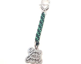 You Are So Loved Green Mental Health Awareness Keychain