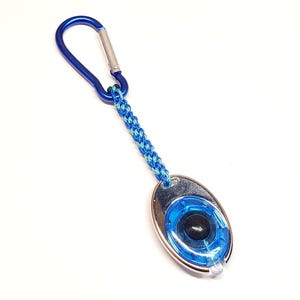 Blue and Silver Flashlight Keychain