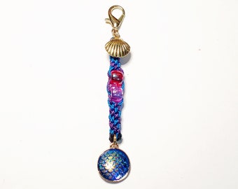 Mermaid and Seashell Beaded Zipper Pull