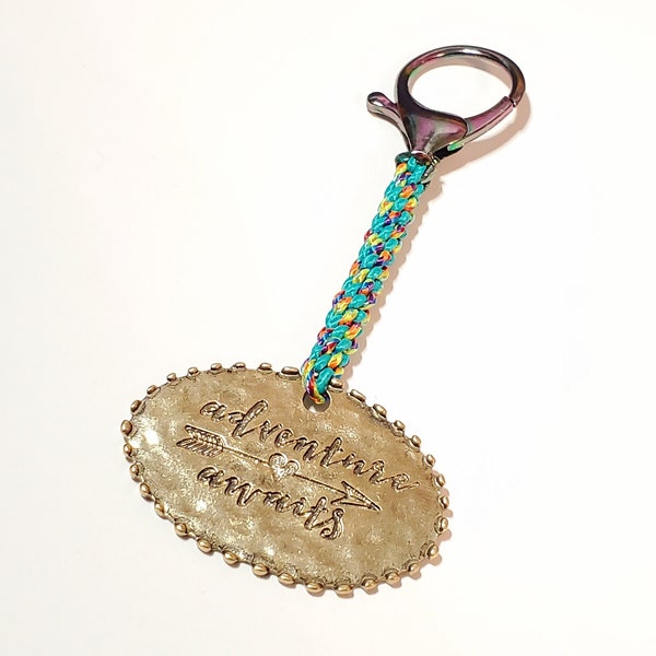 Adventure Awaits Rainbow Clasp Keychain