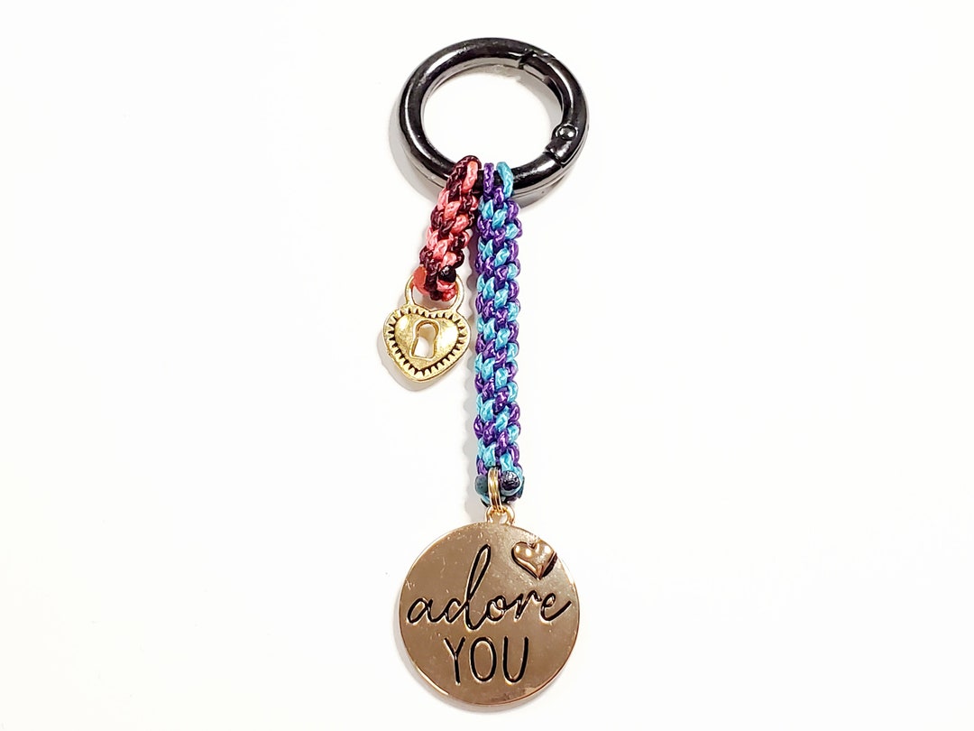 Adore You Heart Lock Keychain - Etsy