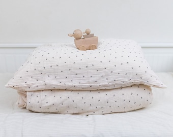 Ensemble de literie pour enfants, ensemble de literie fille garçon, housse de couette pour lit de bébé, literie pour tout-petits, housse de couette et taie d'oreiller bohèmes pour enfants, literie pour enfants Cottagecore