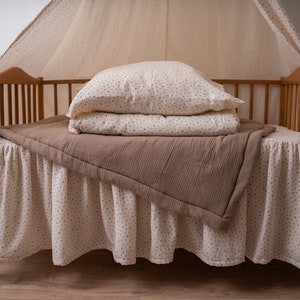 Jupe de lit de bebe accessoires de lit en lin jupe de lit bebe jupe de lit a volants jupe de lit de bebe a volants decoration de chambre d enfant 3 couleurs