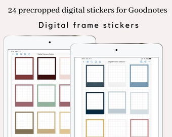 Frame digital stickers, digital frame planner stickers, Goodnotes stickers, digital planning stickers, jewel tone stickers, instant frames