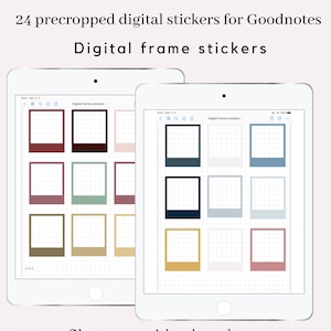 Frame digital stickers, digital frame planner stickers, Goodnotes stickers, digital planning stickers, jewel tone stickers, instant frames