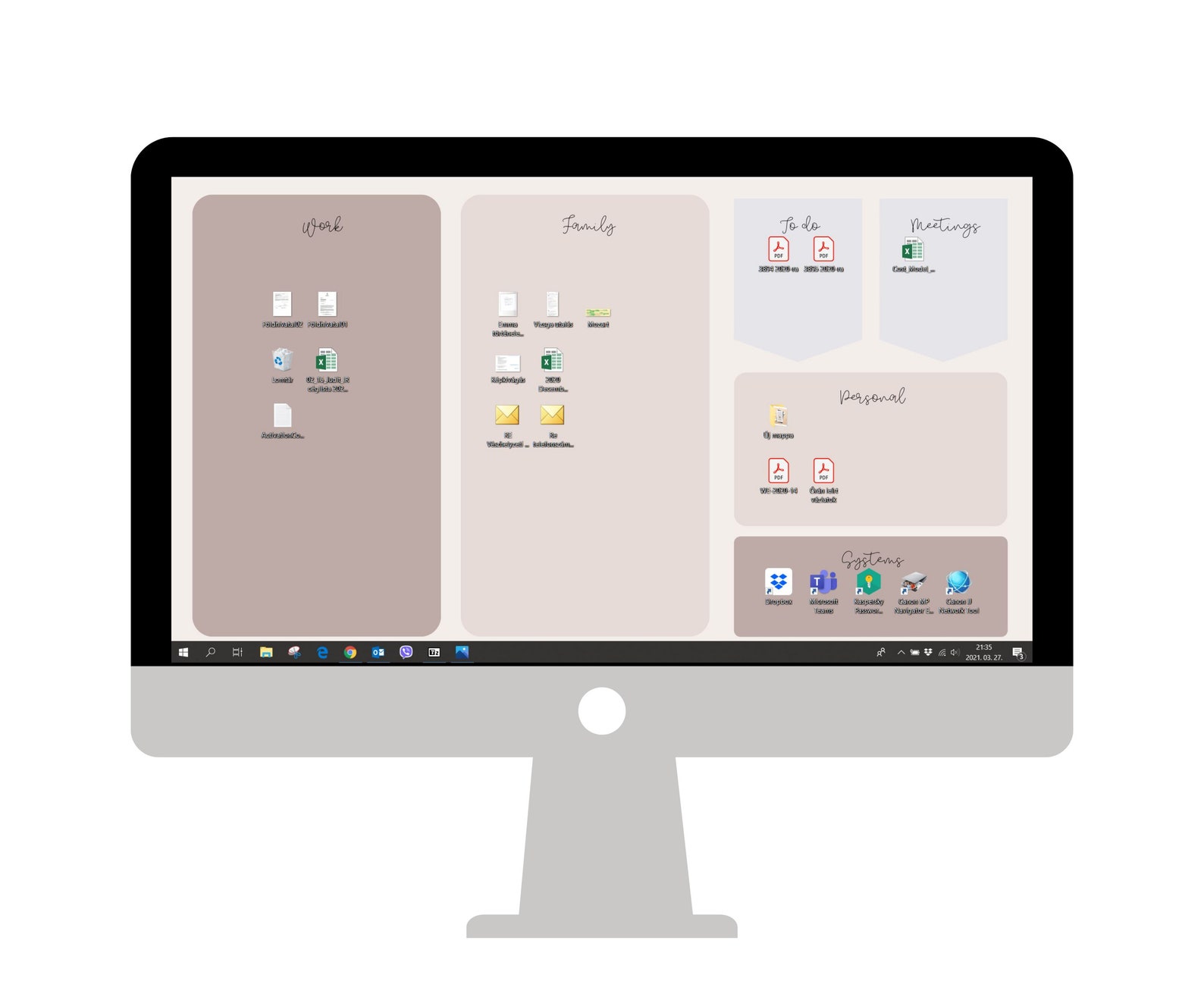 Desktop Wallpaper, Wallpaper Organizer, Desktop Organizer Wallpaper Etsy