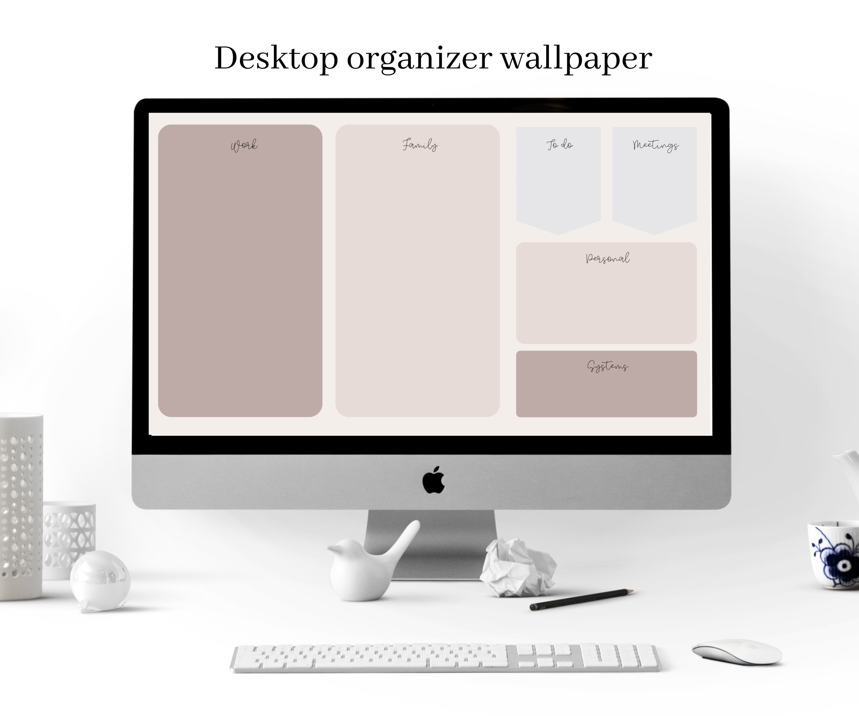 Desktop Wallpaper, Wallpaper Organizer, Desktop Organizer Wallpaper - Etsy
