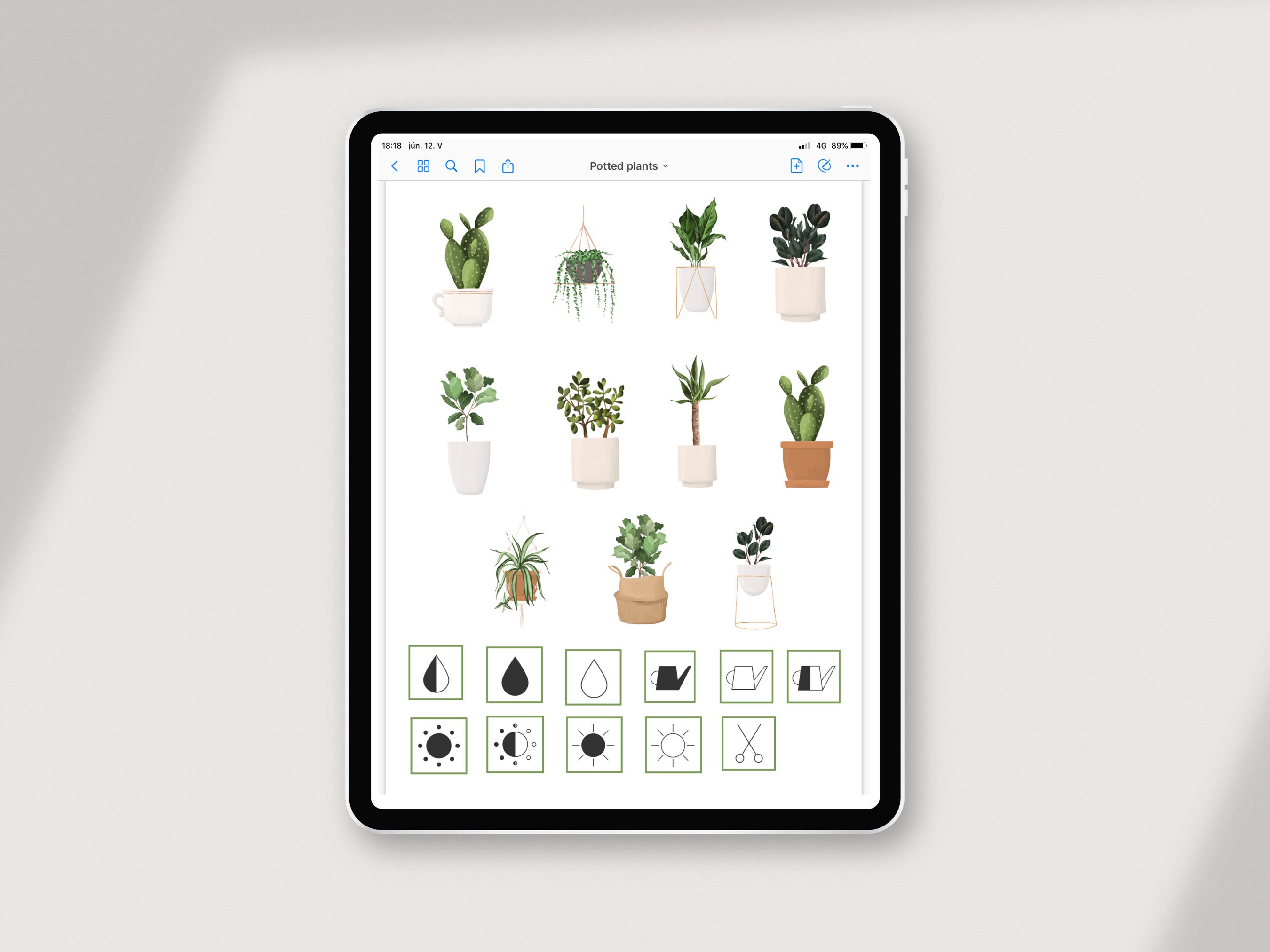 Virtual Plant Sticker Potted Plants Digital Stickers, Plants Digital Planner, Digital ...