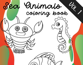 20 Sea Animals Coloring Book Pages/digital/printable/instant - Etsy