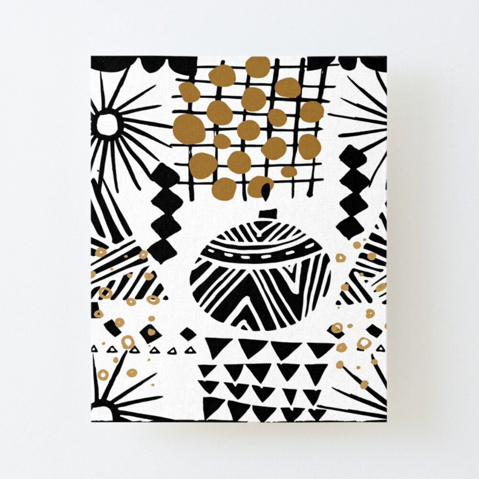 Black gold and white african art african artblack art black Etsy