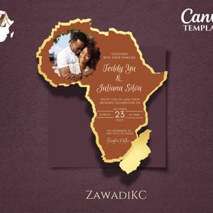 African Wedding Invitation, African Themed Wedding Invitations, African ...