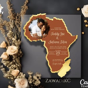 African Wedding Invitation, African Themed Wedding Invitations, African ...