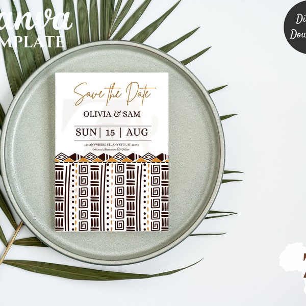 African Wedding Invitation, African Themed Wedding Invitations, African ...