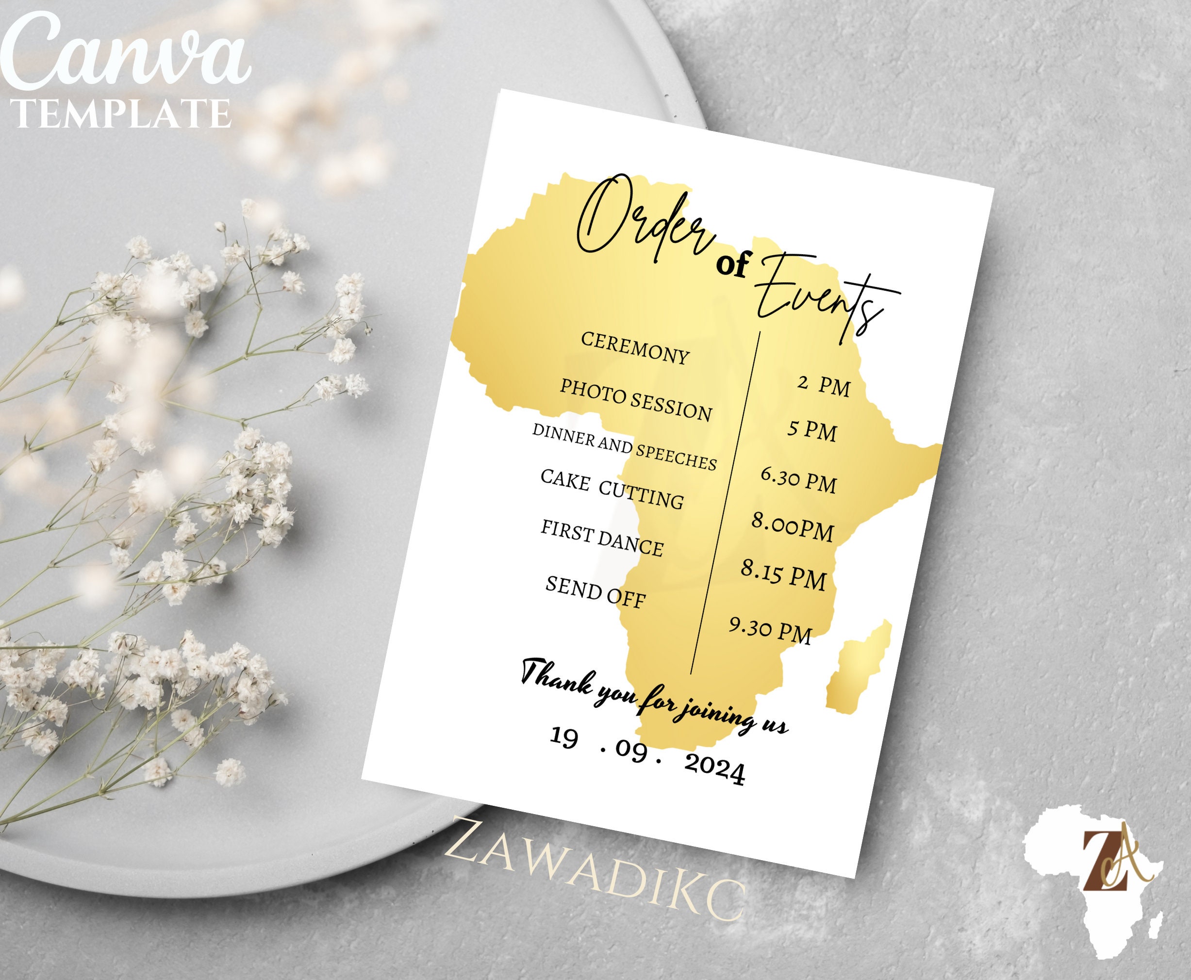 African Wedding Invitation, African Themed Wedding Invitations, African ...