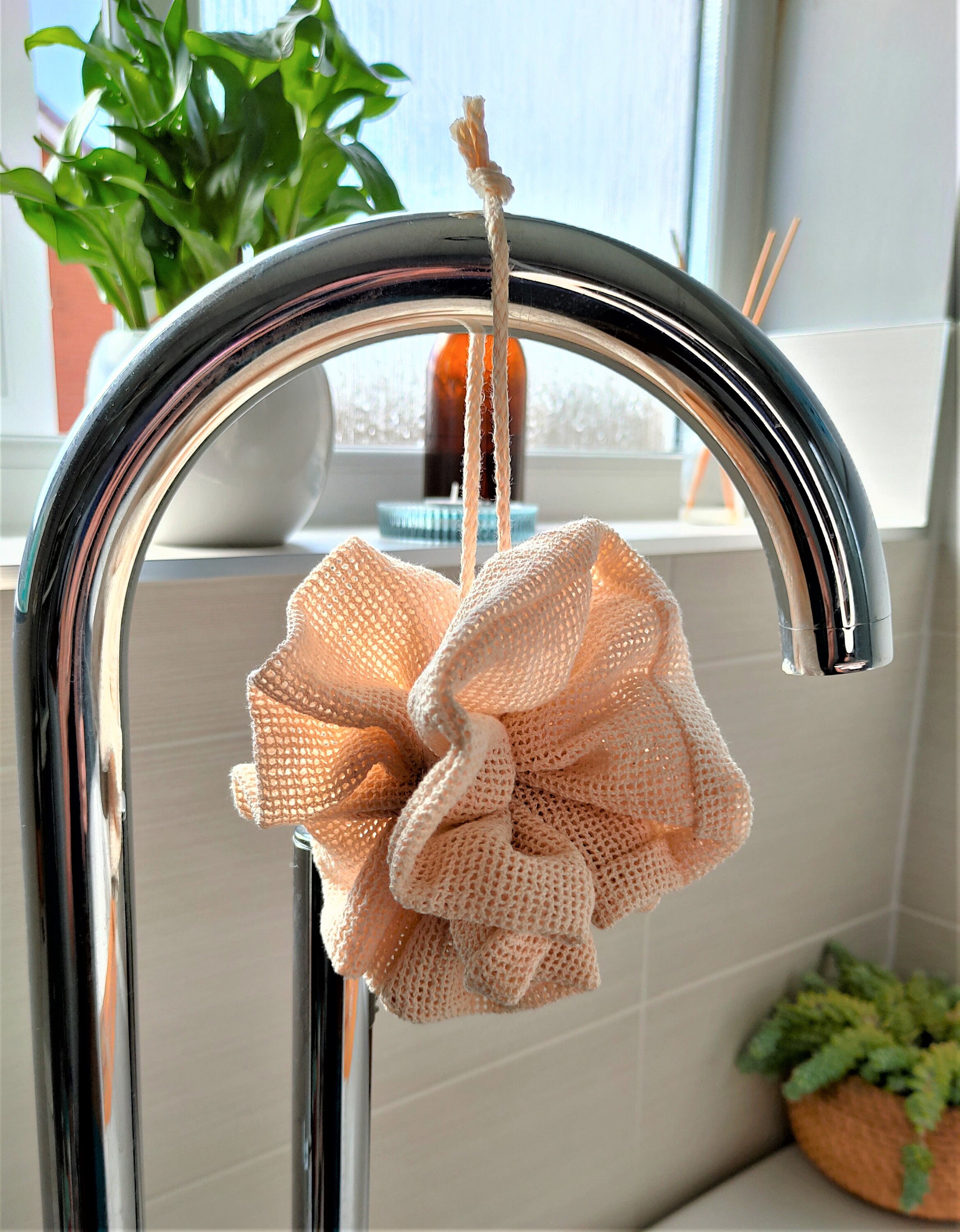 Plastic Free Bath Pouf, Shower Scrunchie, Body Exfoliator, Loofah