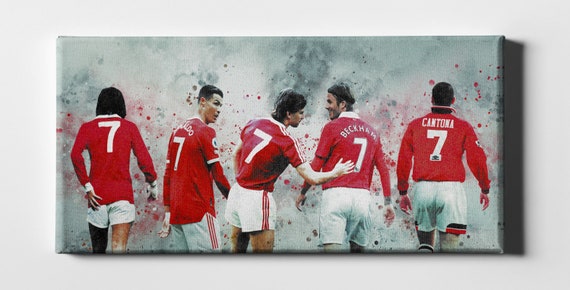 Manchester United ペナント 複数セット Magnificent 7s Manchester United Framed Canvas Print - Etsy
