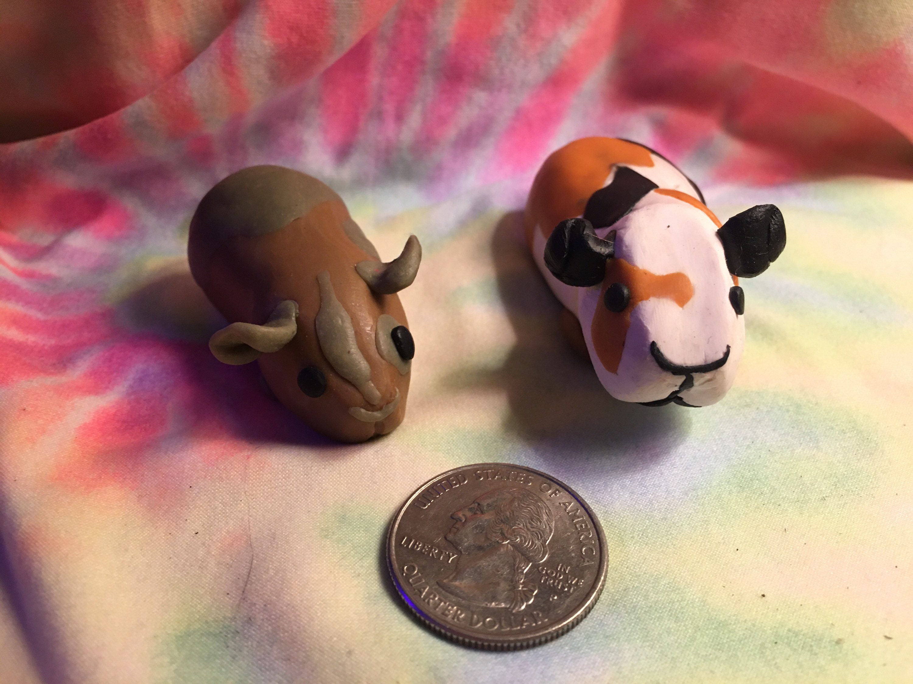 Cute Polymer Clay Guinea Pig Pair Etsy