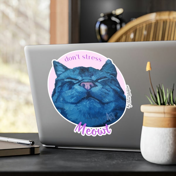 Sticker mit Katzenmotiv | Blaue Katzen | Katzenliebhaber Geschenk | für Katzenmama