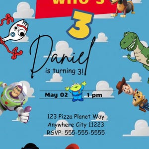 Toy Story Birthday Invitation | you’ve got a friend whose 3 | editable digital download | Canva download