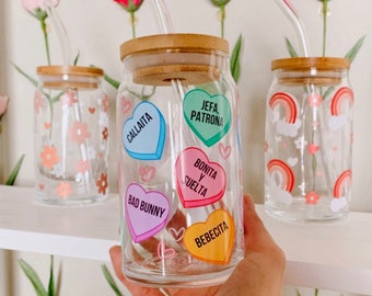 Bad bunny cup, bebesota cup, cute bad buny cup, yhlqmdlg cup, cute glass iced coffee cup, cute glass cup, yo perreo sola cup, cute drinkware