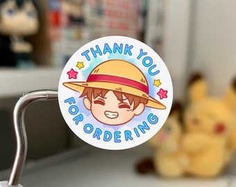 One Piece Luffy Thank You Stickers: Small Business Packaging