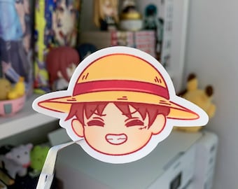 One Piece Anime Sticker: Monkey D Luffy Straw Hat Vinyl Decal