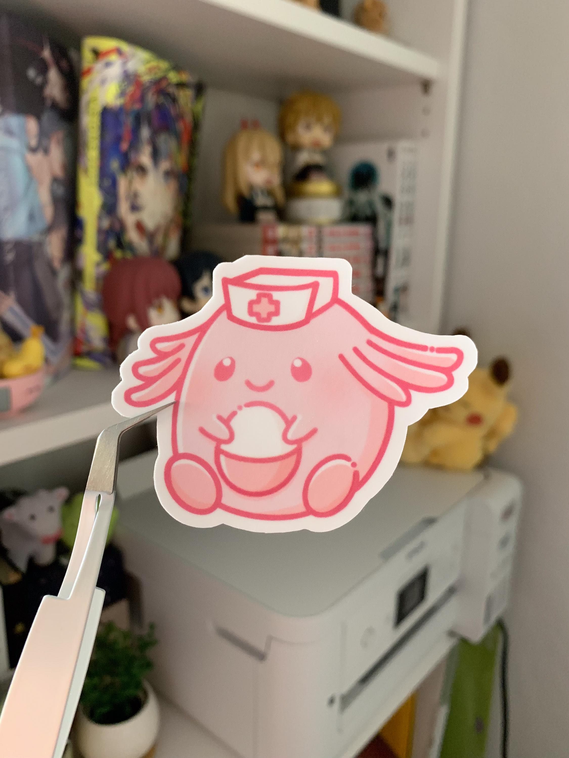 Pokemon Nurse Chansey Stickers | Die-cut Sticker for Planner, Journal, Notebooks, Binders, Laptops, Kindles, Gifts