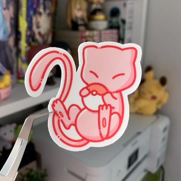 Pokemon Pokeball Mew Stickers | Die-cut Sticker for Planner, Journal, Notebooks, Binders, Laptops, Kindles, Gifts