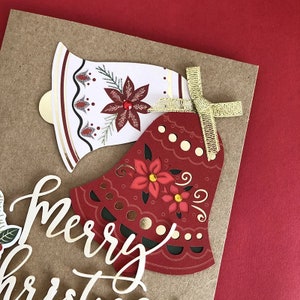 Carte de voeux 3D de Noël en trois dimensions Carte de voeux en papier kraft Carte de voeux de Noël estampée à chaud