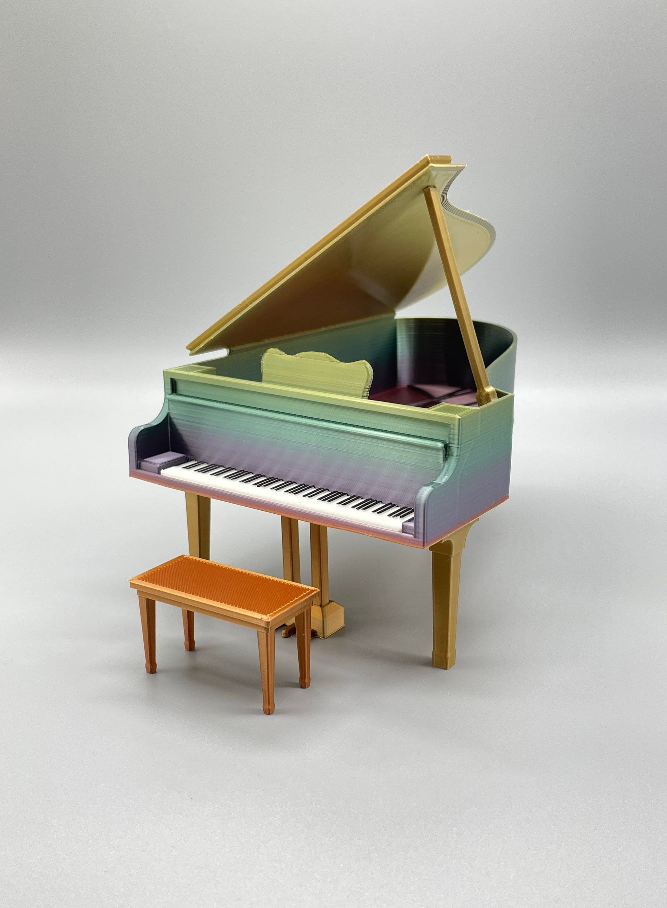 3D Printed Grand Piano Model: Miniature Steinway Replica